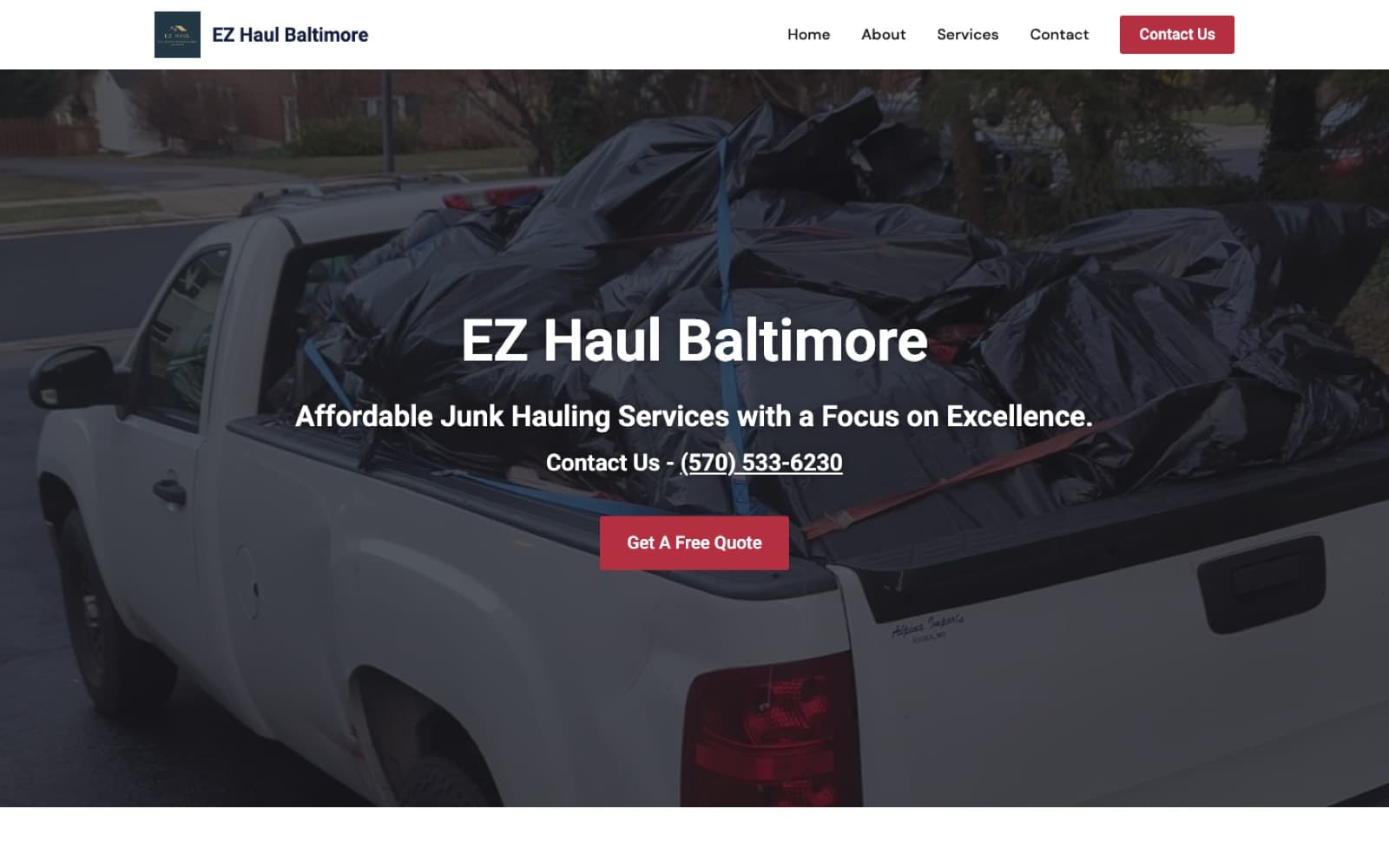 EZ Haul Baltimore — Lead-generation website